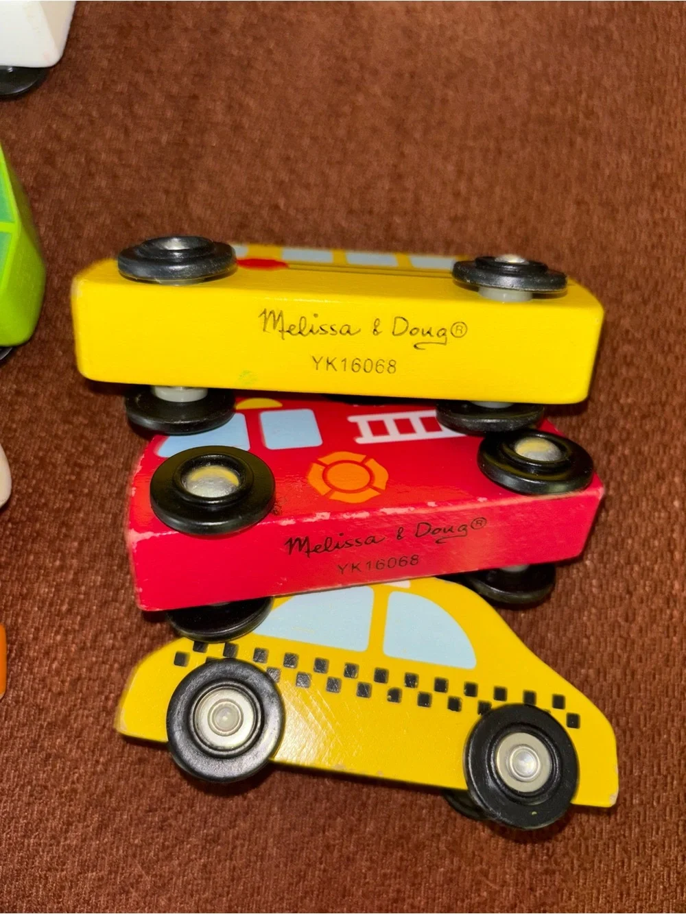 Melissa & Doug Bright Wooden Vehicle Toy Set - Multicolor (10)